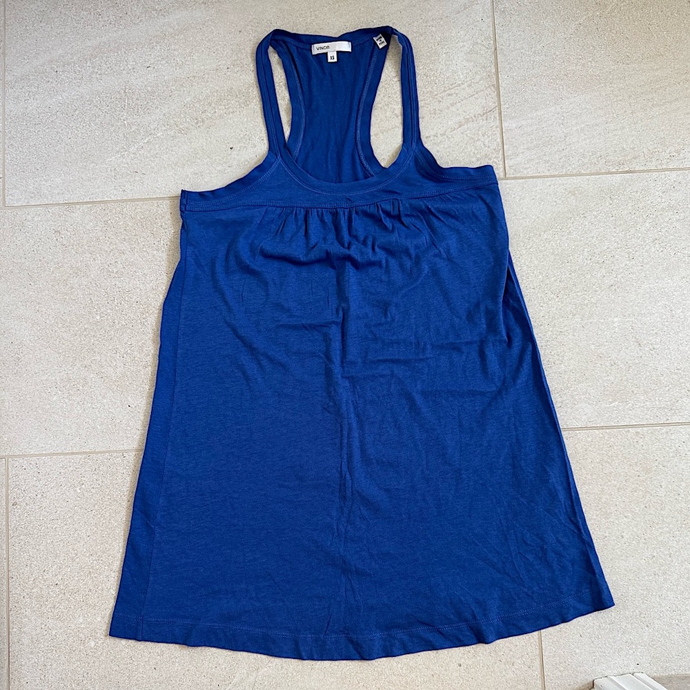 Vintage Vince cobalt blue racer back tank top